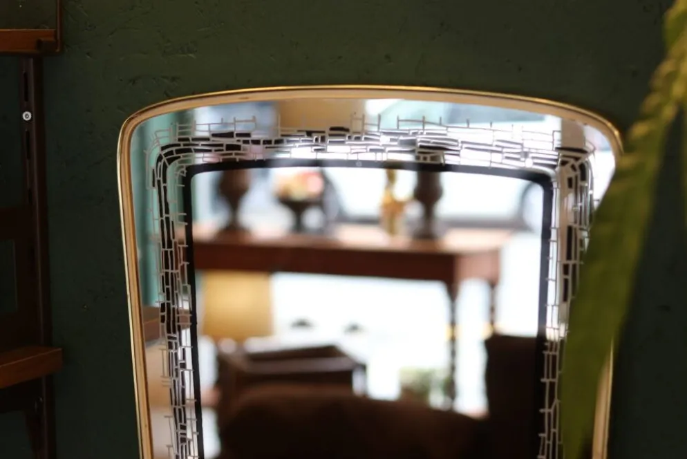 Grand miroir rétroviseur des années 1950
