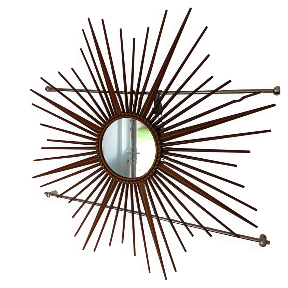 Grand miroir soleil chaty Vallauris 0,80 cm de diamètre.