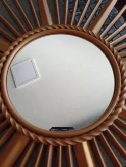 Grand miroir soleil chaty Vallauris 0,80 cm de diamètre.
