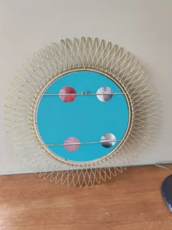 Grand miroir soleil Erdecor années 50