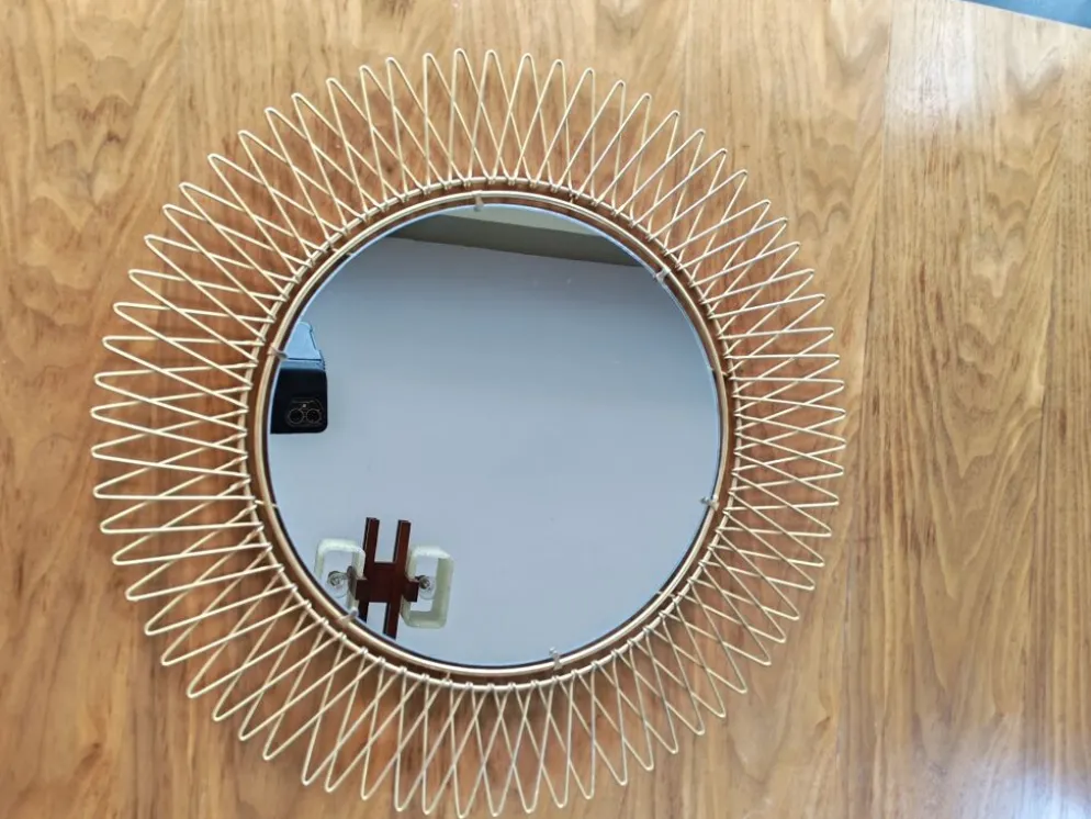 Grand miroir soleil Erdecor années 50