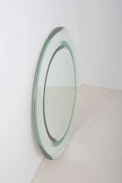 Grand miroir vintage avec bord à double facette