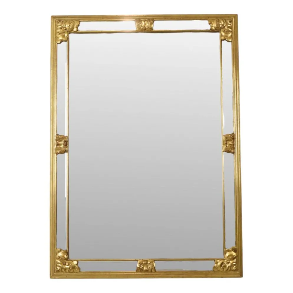 Grand miroir vintage Deknudt, design Hollywood Regency des années 1970.