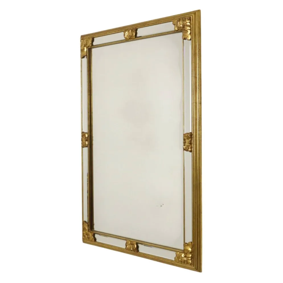 Grand miroir vintage Deknudt, design Hollywood Regency des années 1970.