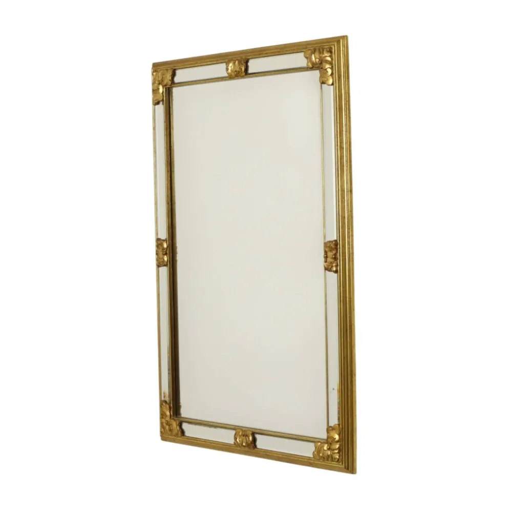 Grand miroir vintage Deknudt, design Hollywood Regency des années 1970.