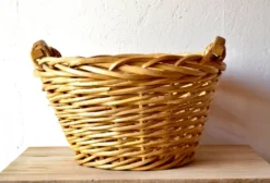 Grand panier de vannerie - Banne en bois tressé