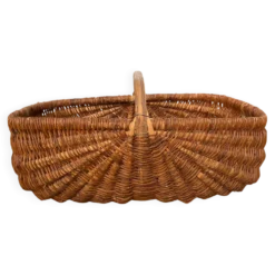 Grand panier en osier et fil de métal 58X36cm