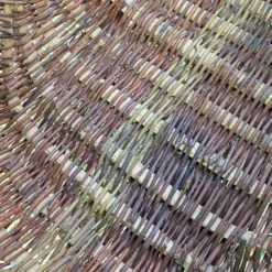 Grand panier en osier et fil de métal 58X36cm