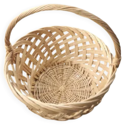 Grand panier en osier tressé main