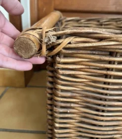 Grand panier en osier vintage ancien rétro