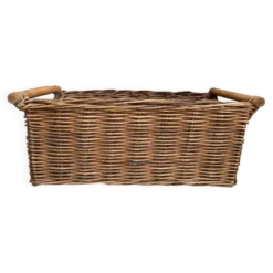 Grand panier en osier vintage ancien rétro