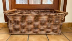Grand panier en osier vintage ancien rétro