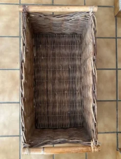 Grand panier en osier vintage ancien rétro