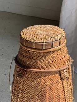 Grand panier traditionnel balinais à cordelettes H70 D26