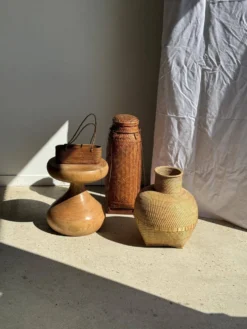 Grand panier traditionnel balinais à cordelettes H70 D26