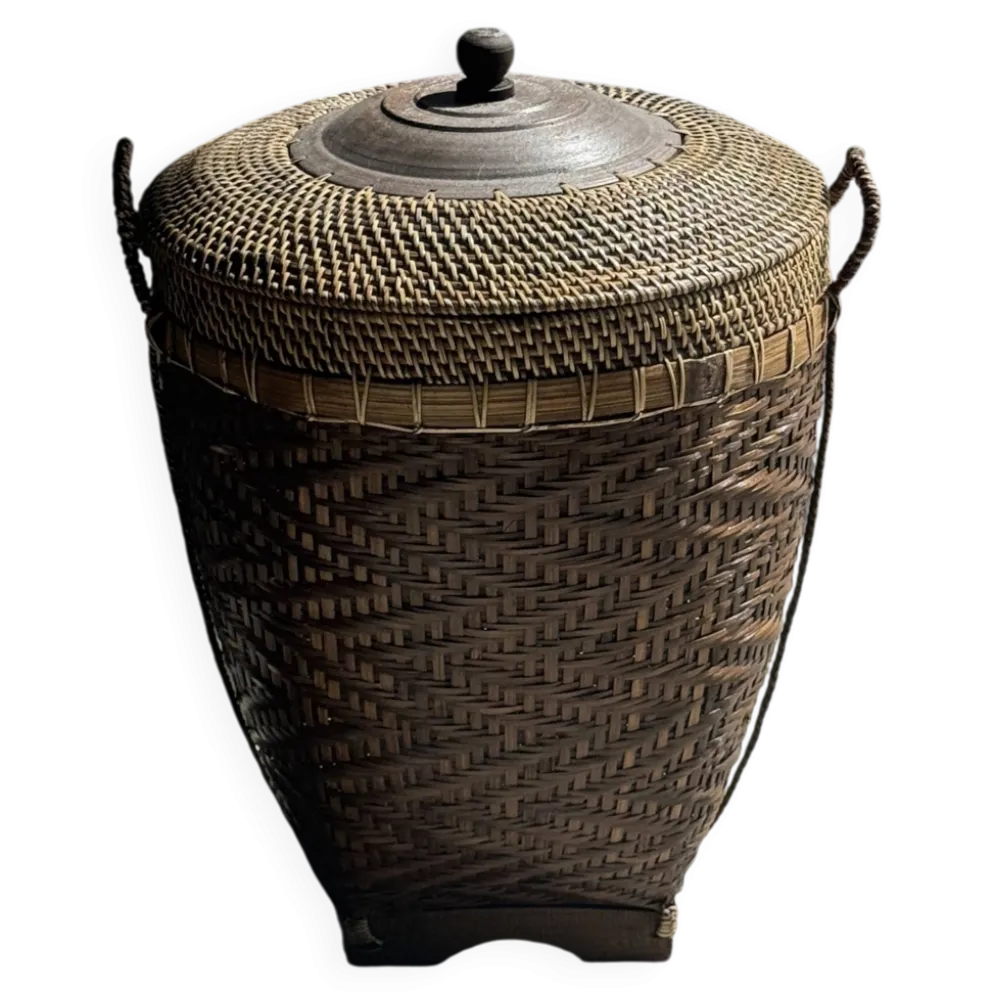Grand panier traditionnel indonésien brun H60 D45