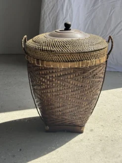 Grand panier traditionnel indonésien brun H60 D45