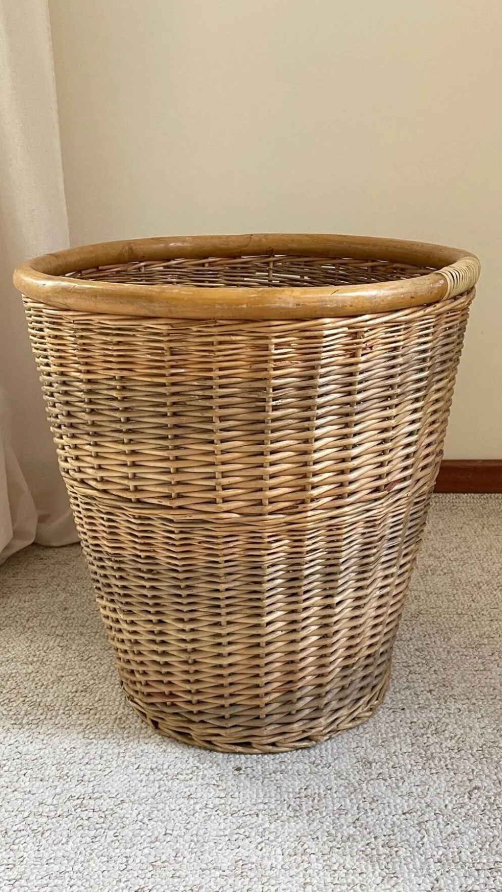 Grand PANIER Vintage OSIER Bois