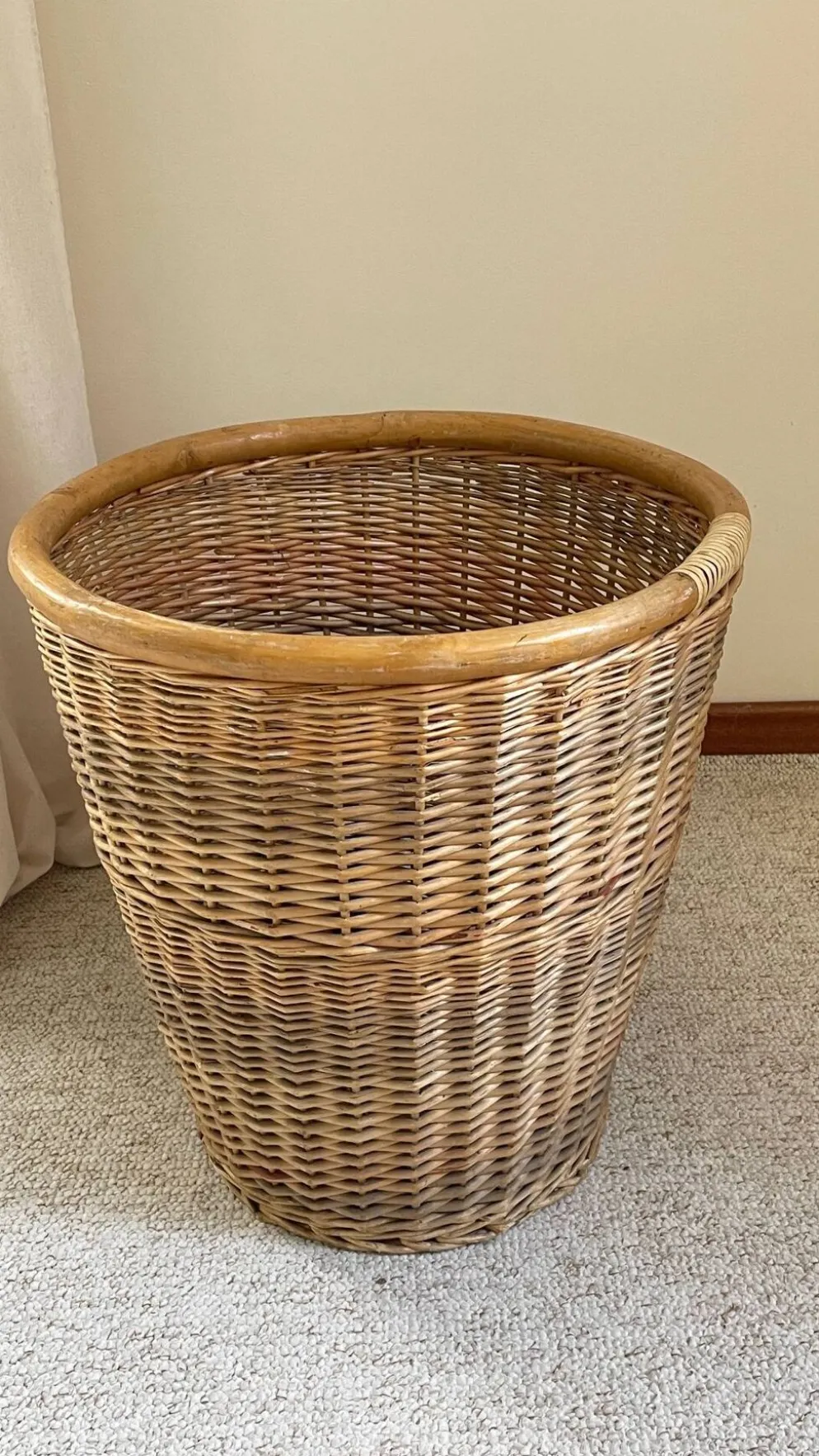 Grand PANIER Vintage OSIER Bois
