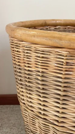 Grand PANIER Vintage OSIER Bois