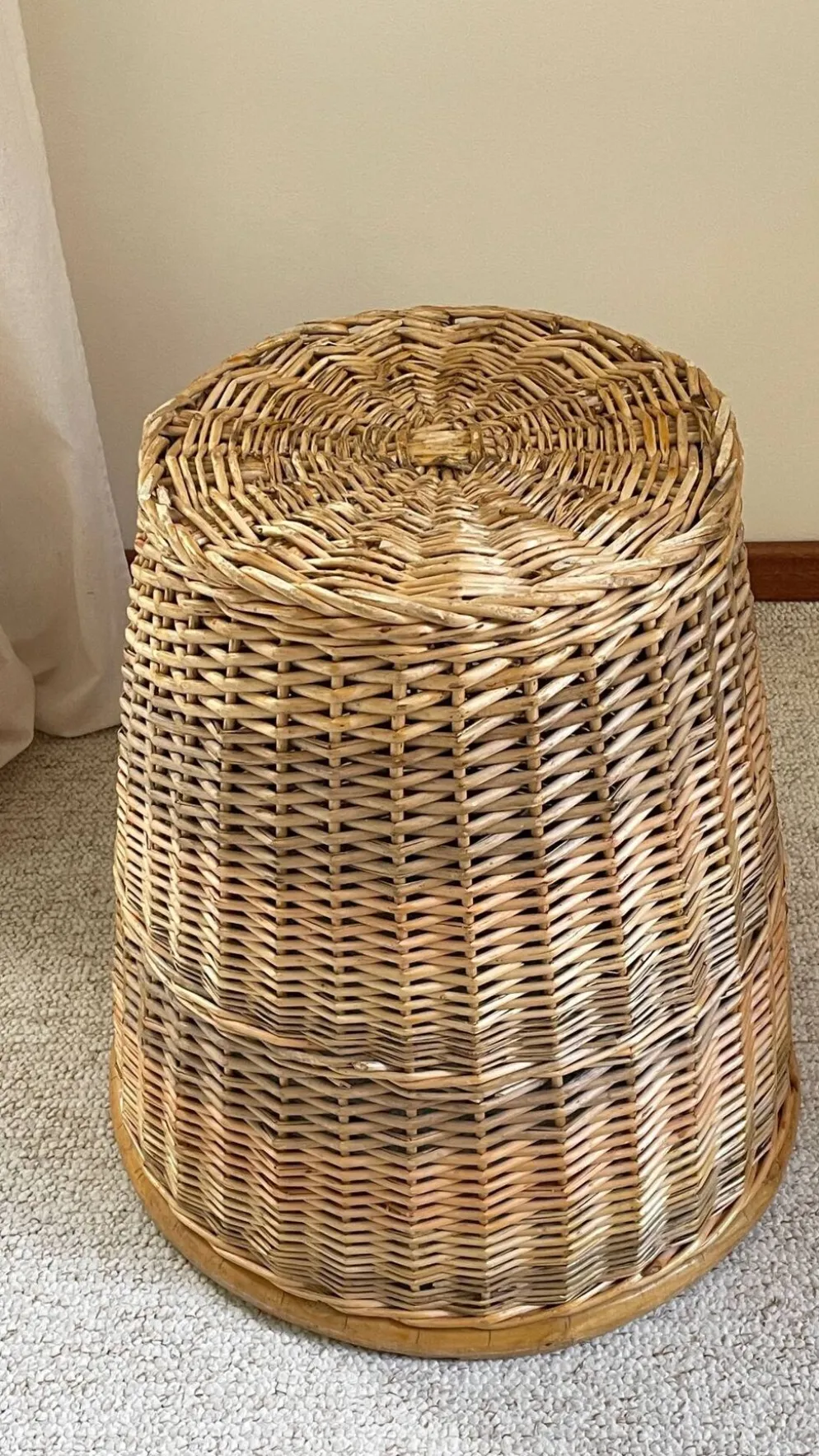 Grand PANIER Vintage OSIER Bois