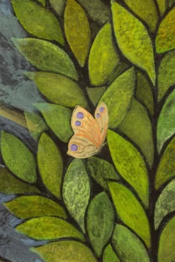 Grand panneau peint à l’acrylique sur toile de lin. Travail contemporain