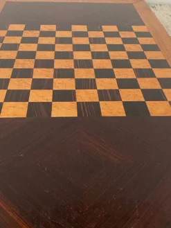 Grand plateau vintage de jeu de dame en bois