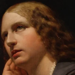 Grand portrait de dame peint au XIXe siècle