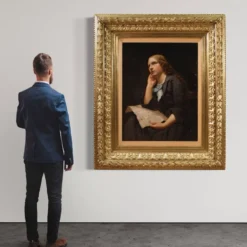 Grand portrait de dame peint au XIXe siècle