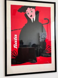 Grand poster original de Charlie Chaplin par Claudio Oliveira - Baťa, 1992
