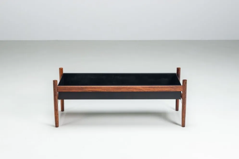Grand pot de fleurs Hugo Frandsen en palissandre Spottrup Danemark 1960