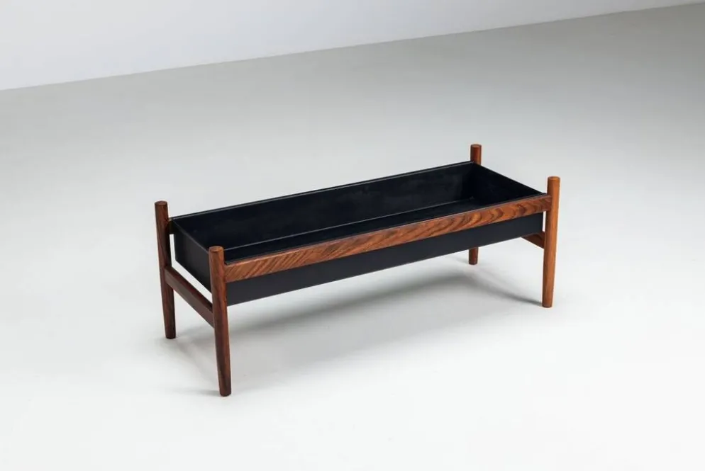 Grand pot de fleurs Hugo Frandsen en palissandre Spottrup Danemark 1960