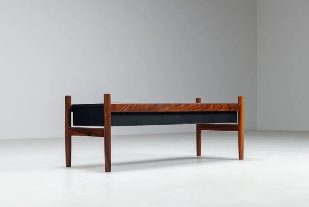 Grand pot de fleurs Hugo Frandsen en palissandre Spottrup Danemark 1960