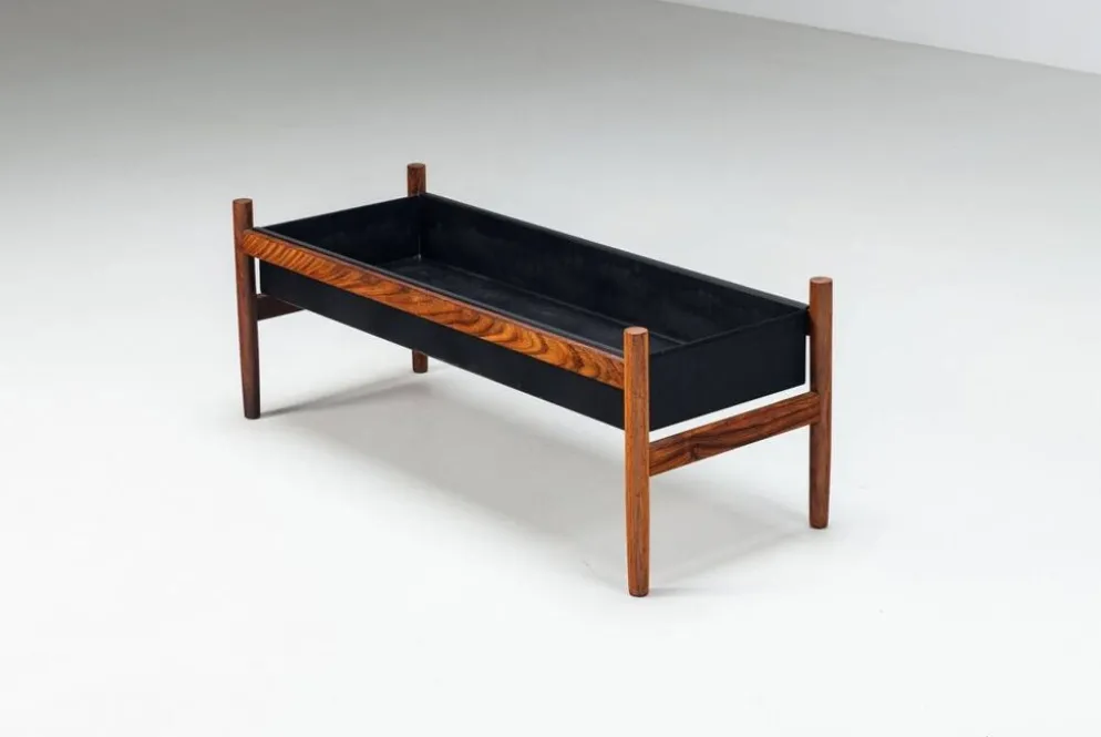 Grand pot de fleurs Hugo Frandsen en palissandre Spottrup Danemark 1960
