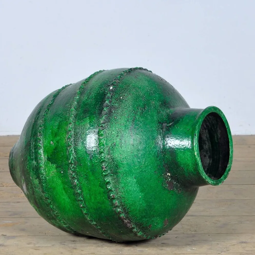 Grand pot à olives ou urne de jardin en terre cuite turque