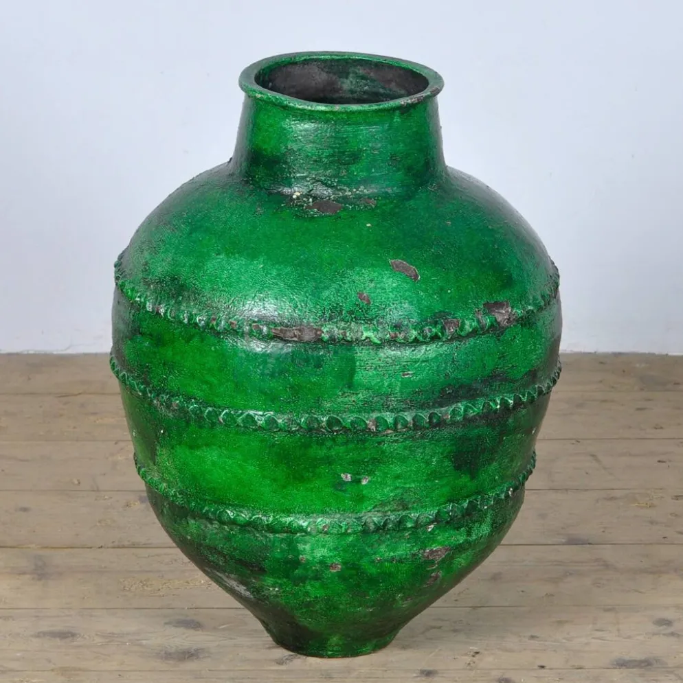 Grand pot à olives ou urne de jardin en terre cuite turque