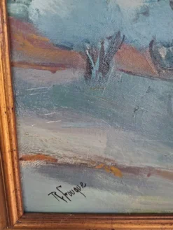 ​Grand tableau de paysage provençal, huile sur toile signé