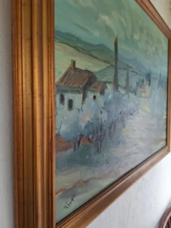 ​Grand tableau de paysage provençal, huile sur toile signé
