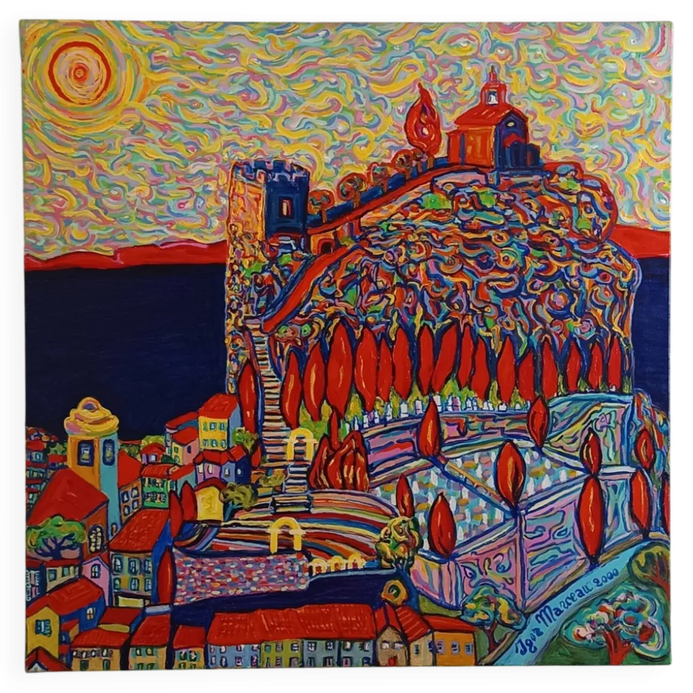Grand tableau original d’Igor Marceau (1999) – "Un drôle de Rock 'n Ro