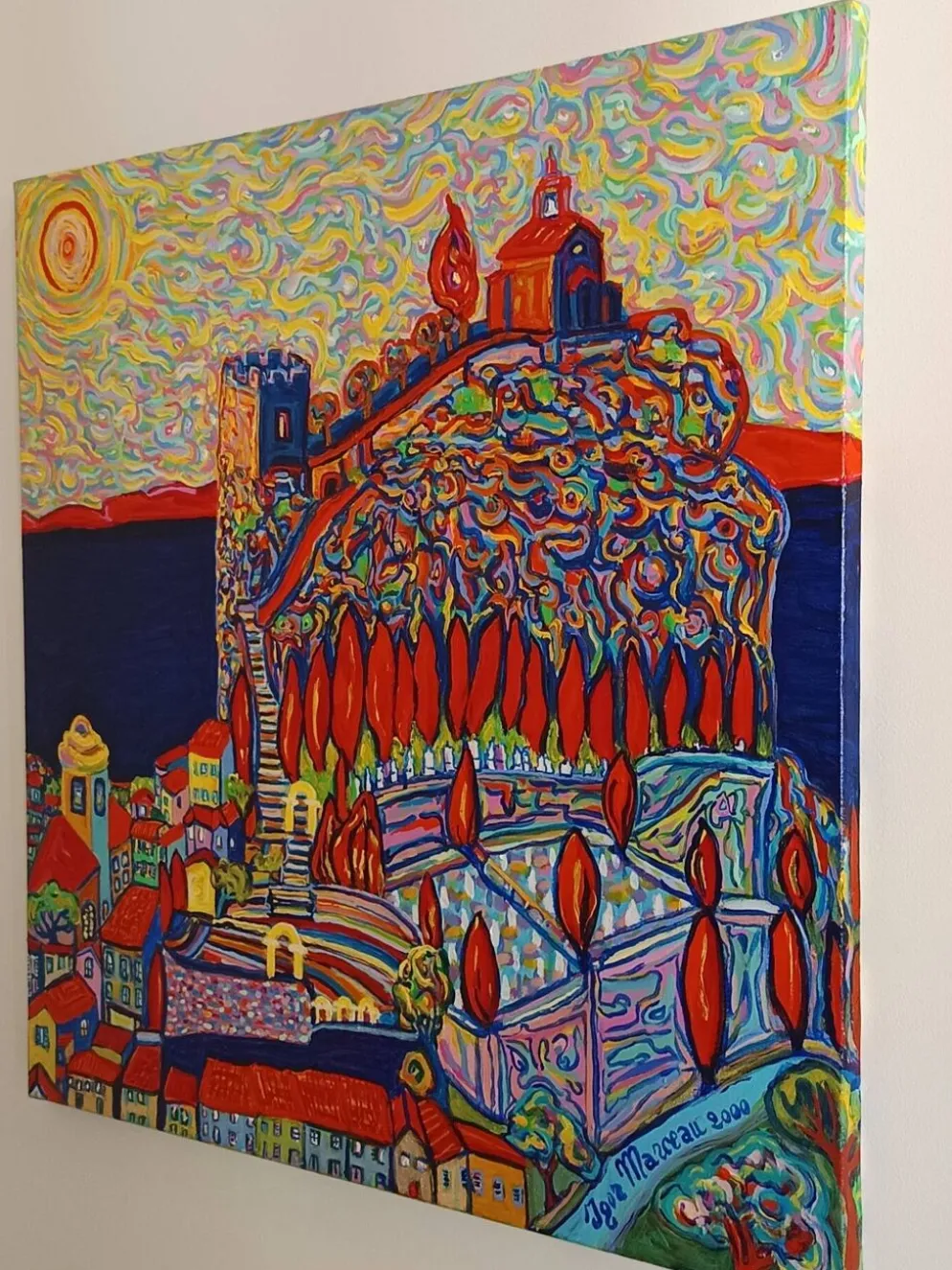 Grand tableau original d’Igor Marceau (1999) – "Un drôle de Rock 'n Ro