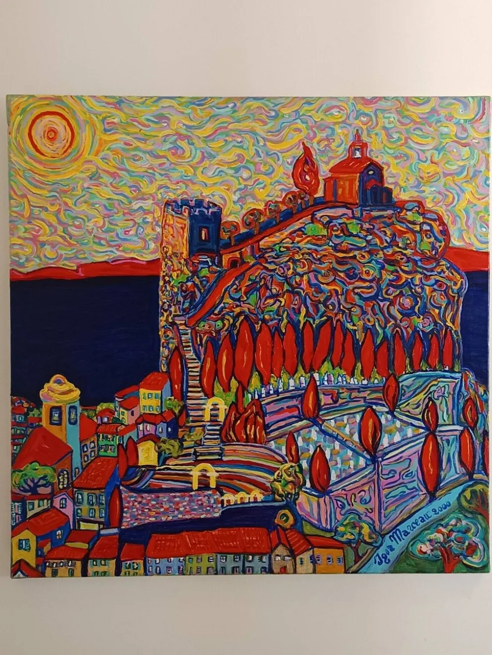Grand tableau original d’Igor Marceau (1999) – "Un drôle de Rock 'n Ro