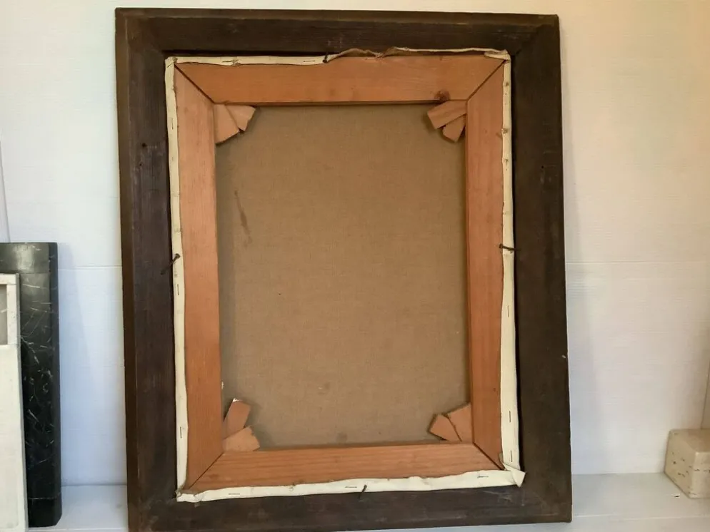 Grand tableau portrait d’homme huile sur toile signé
