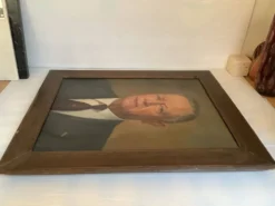 Grand tableau portrait d’homme huile sur toile signé