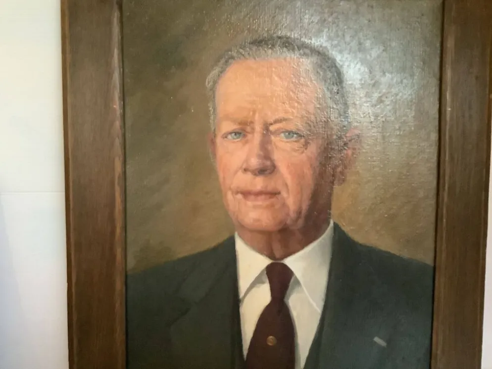 Grand tableau portrait d’homme huile sur toile signé