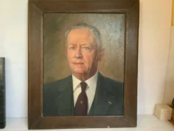 Grand tableau portrait d’homme huile sur toile signé