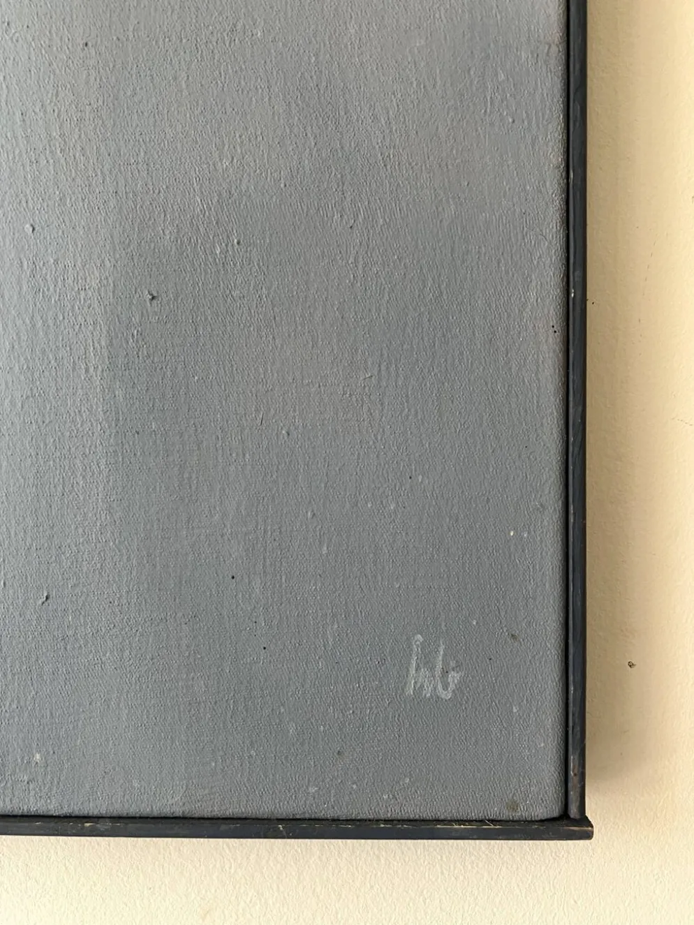 Grand tableau toile signée, peinture abstraite contemporaine bleu & dégradé