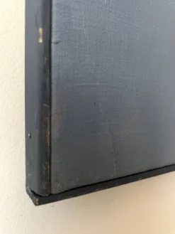 Grand tableau toile signée, peinture abstraite contemporaine bleu & dégradé