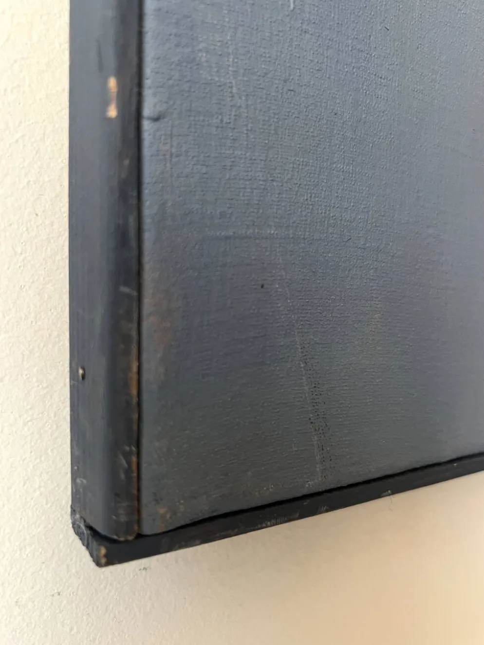 Grand tableau toile signée, peinture abstraite contemporaine bleu & dégradé