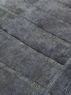 Grand tapis berbere beniouarain tissé main gris-bleu, 100% laine 280 x 220