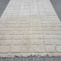Grand tapis bérbere en laine pure traditionnelle artisanale taille 3/4 m